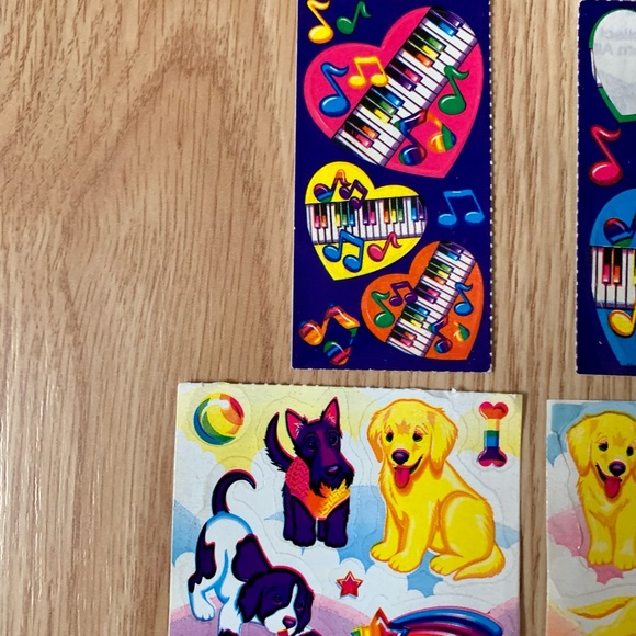 Vintage Lisa Frank Heart Piano & Dogs Stickers - Picture 6 of 9